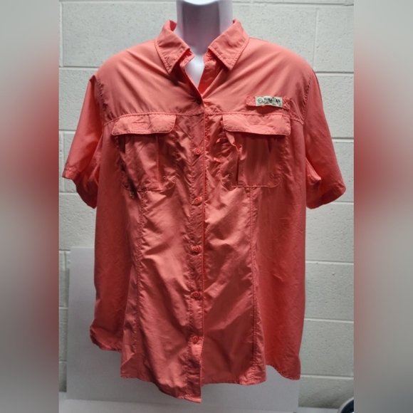 Magellan Other - Magellan Fish Gear Shirt XL Salmon Relaxed Fit Laguna Madre Vented Short Sleeve